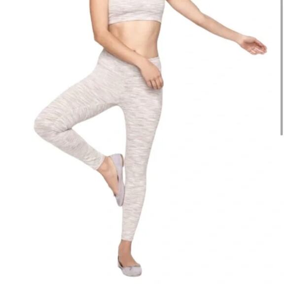 Outdoor Voices Oatmeal Space Dye Cream Leggings Women's Small Workout Base Layer - Picture 1 of 5